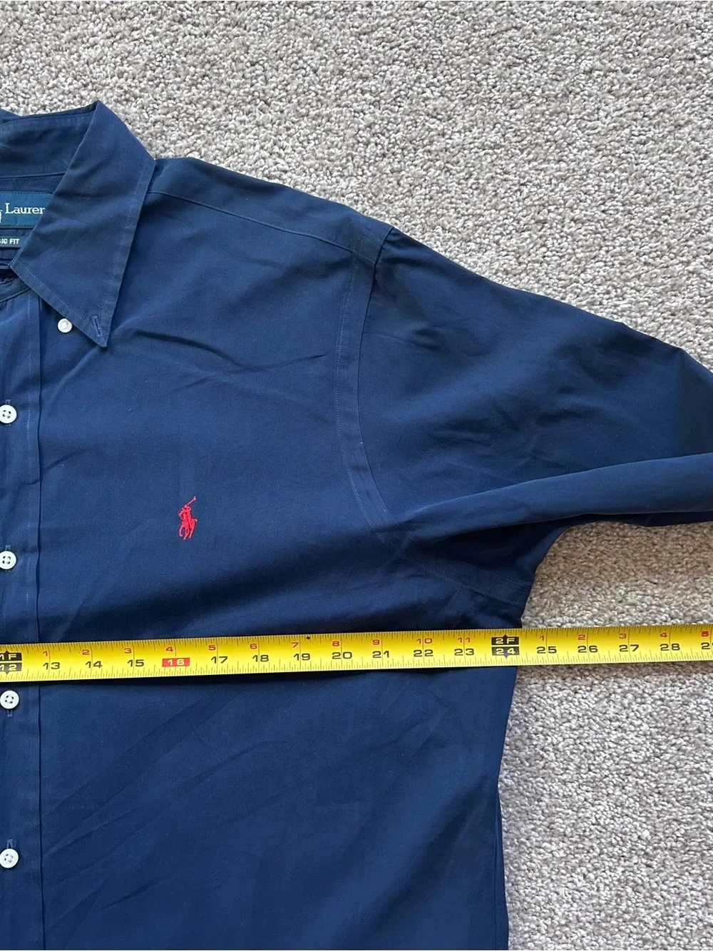 Polo by Ralph Lauren Navy Button-Down Shirt with Red Logo